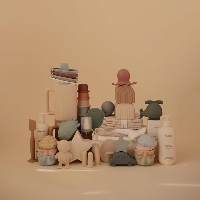 mushie Bath Spout Cover | Soft Silicone Bathtub Faucet Safety Guard for Kids | Universal Fit (Cambridge Blue)