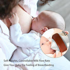 Natural Glass Baby Bottle for Breastfeeding Babies, 5.4oz Anti-Colic Baby Bottle with Natural Response Nipple(S), Clear, Wide Neck, 2 Pack, 1 Months+