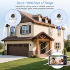 HelloBaby Baby Monitor 2 Cameras, 6'' World First IPS Split-Screen 30H Battery, No WiFi 2-Way Audio, Video, VOX, Double Cameras Pan-Tilt-Zoom, Night Vision, 8 Lullabies, 1000ft for Twins