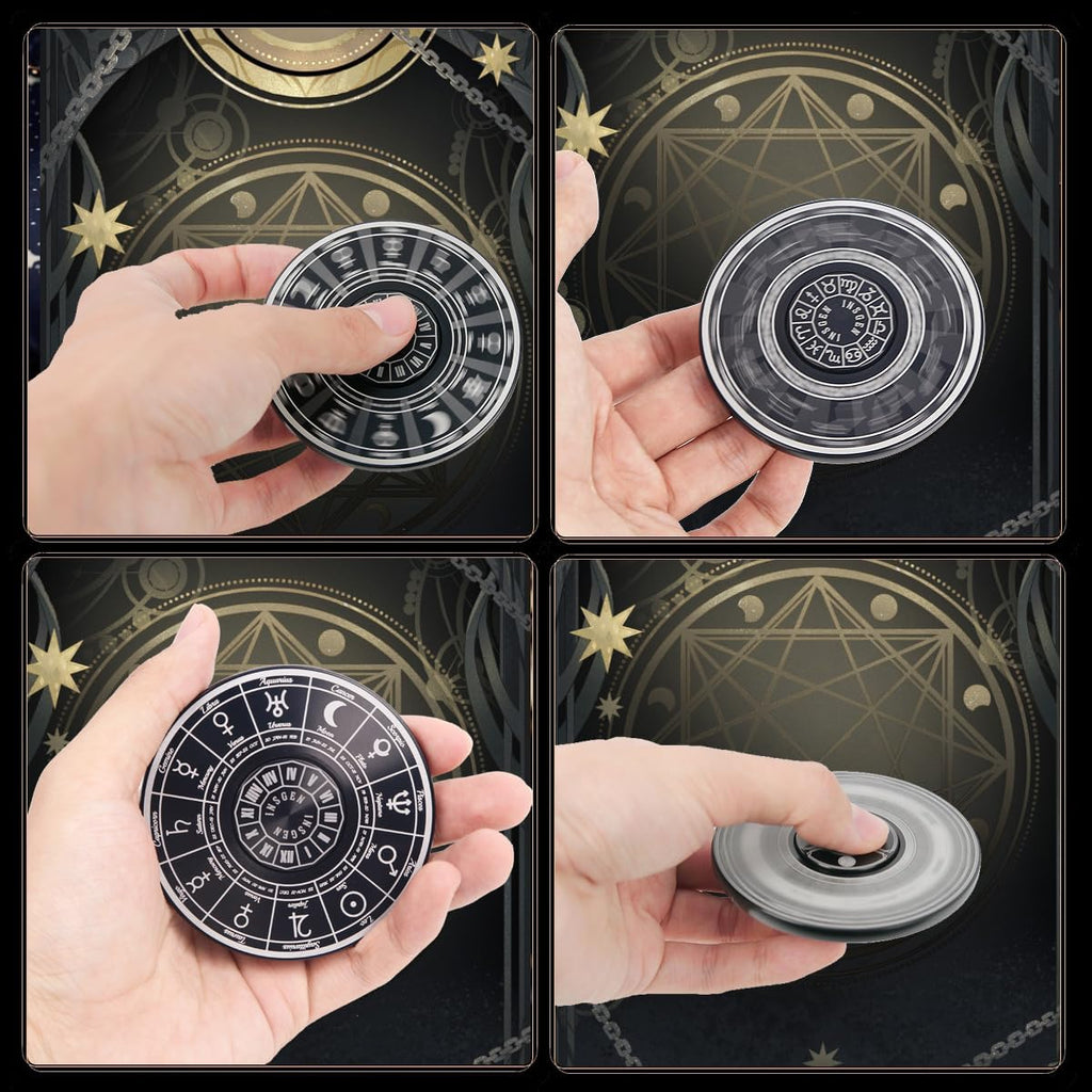 Fidget Toys Fidget Spinners for Kids 7 up Adults, Metal Spinning Spinner Top Toy, Anxiety Toys Stress Relief Reducer, Party Favors for Stuffers Tarot Constellation Spinning Tops Toys (Constellation)