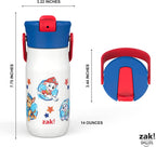 Zak Designs Harmony PAW Patrol Kid Water Bottle for Travel or At Home, 14oz Recycled Stainless Steel is Leak-Proof When Closed and Vacuum Insulated (Chase, Marshall, Skye, Rubble, Everest, Zuma)