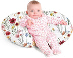 Little Grape Land Nursing Pillow for Infants, Breastfeeding Pillows, Baby Support Pillow for Nursing, Bottle Feeding, Tummy Time with Machine Washable Cover & Breathable Filling (Spring Flower)