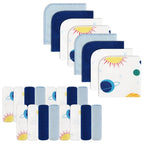 softan Baby Washcloths, 24Pack Baby Wash Cloths Extra Soft & Ultra Absorbent, Baby Towels Face Towel Unisex for Boys Girls Face & Body, Washclothes Gentle on Sensitive Skin, 9''x 9''Blue Planet