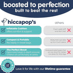 Hiccapop NeoBoost Inflatable Toddler Booster Seat for Dining Table – Portable, Quick-Inflate Design – Anti-Slip Base, Secure Straps, Easy-Clean – Perfect for Home & Travel, Black/Gray