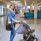 Breastmilk Cooler Bag with Ice Pack Fits 6 Baby Bottles Up to 9 Ounce, Baby Bottle Bag with Shoulder Strap for Nursing Mom Daycare, Black