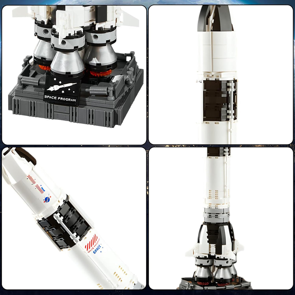 APENGBAOL Saturn V Space Rocket and Vehicles Building Blocks Set,613 Precision Space Shuttle Building Block Toys for Kids .Gifts for Adults