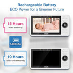 VTech 2-Cameras Smart WiFi Baby Monitor with 1080p FHD Camera and 5" HD IPS Screen, Free App with Motion Video, Sound/Motion Detection and Notifications, Split-Screen, Pan-Tilt-Zoom: VM901-2HD