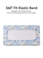 TILLYOU Muslin Changing Pad Cover for Baby Girls Boys, Soft and Breathable Cotton Diaper Changing Table Cover, 2 Pack(Blue Flower)