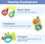 iPlay, iLearn 10pcs Baby Rattles Toys Set, Infant Grab Shake Rattle, Easy Hold Sensory Teether, Babies Development Learning Music Toy, Newborn Shower Birthday Gift 1 2 3 4 5 6 7 9 10 12 Month Boy Girl