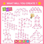 SpringFlower Fort Building Kit for Kids,STEM Construction Toys, Educational Gift for 4 5 6 7 8 9 10 11 12 Years Old Boys and Girls,Ultimate Creative Set for Indoor & Outdoors Activity,200 Pcs,Pink