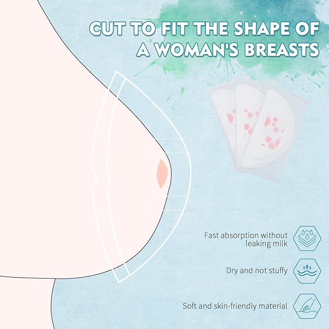 Disposable Nursing Pads, Ultra-Thin Breastfeeding Pads, Nipple Pads for Breastfeeding, Fit Fast Suction, Nursing Essentials (Round-200)