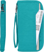 ZOPPEN Passport Holder Family RFID Passport Wallet, Passport Holder Women/Men, Travel Wallet Documents Organizer Zipper Case with Removable Wristlet Strap, Travel Essentials for Flying