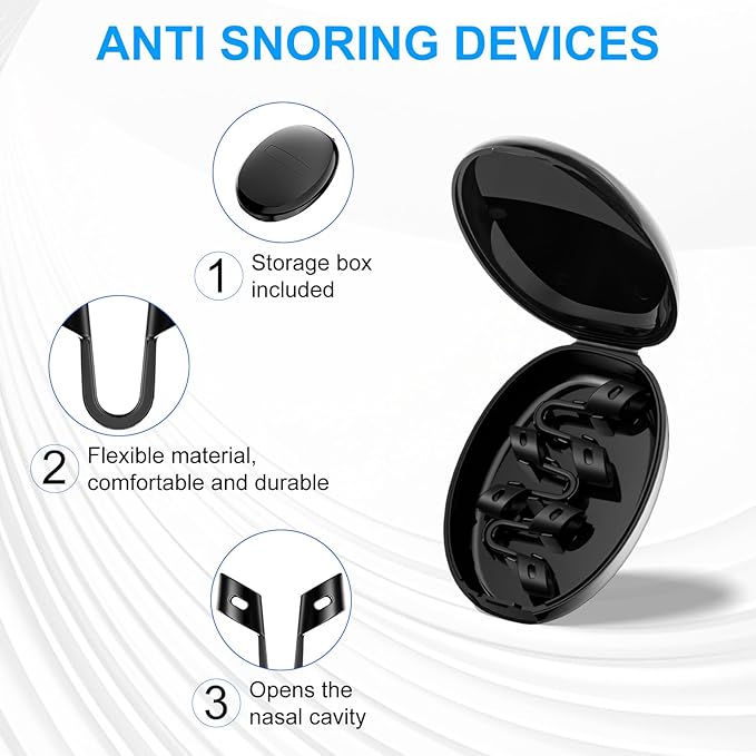 Anti Snoring Devices, Nasal Dilator for Sleeping, Effective to Relieve Snoring, for Nasal Snorers, Reusable Snoring Device to Enjoy a Peaceful Night's Sleep - 3 Pack (S/M/L)