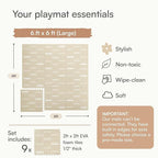 Lillefolk Foam Baby Play Mat – Interlocking Tiles for Kids | Non-Toxic Crawling Mat for Tummy Time, Toddlers & Infants – 6x6ft 9 Tiles