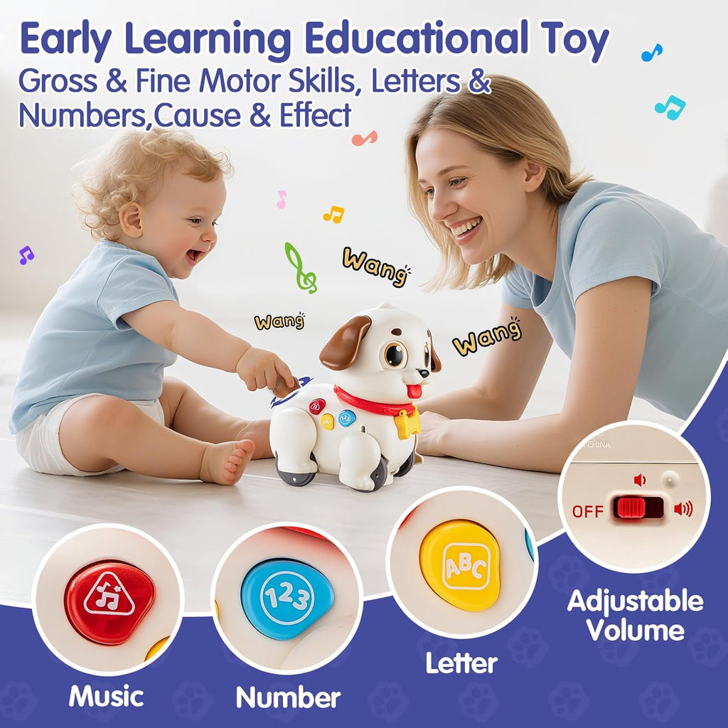 HOLA Baby Toys 6-12 Months Musical Dancing Puppy Tummy Time Toy, Toddler Learning Toys for 1 Year Old Girl Boy, 1st Birthday Gift for Boys & Girls Christmas Stocking Stuffers