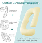 Sasttie Pregnancy Pillows for Sleeping, U Shaped Cooling Full Body Pregnancy Must Haves, 57 Inch Maternity Pillow for Pregnant Women, Pillow with Removable Cover for Side Sleeper, Light Yellow