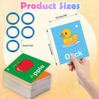 Toddler Learning Flash Cards, 60 PCS Double Sides Flashcards for Alphabets, Numbers, Colors, Shapes, Sight Words, Baby Cognitive Flashcards for Kids, Preschool Kindergarten Learning Activities
