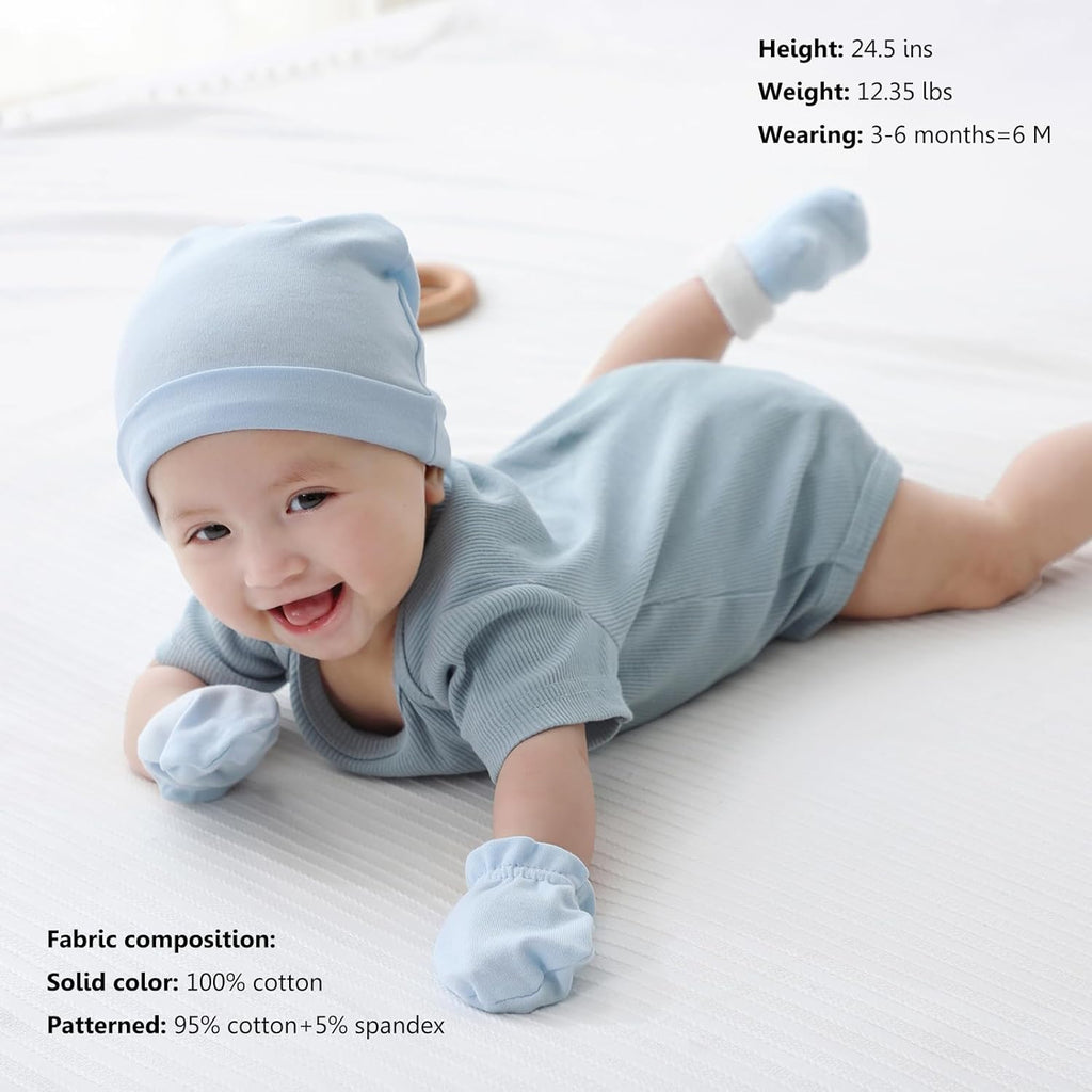 Newborn Baby Short Sleeve Bodysuit Cotton One-Piece Baby Clothes 5-Pack, 0-12 Months