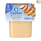 Gerber Baby Food 2nd Foods, Dinner, Apple Chicken Puree, 4 Ounce Tubs, 2-Pack (Pack of 8)
