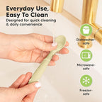 KeaBabies Silicone Baby Spoons, Self Feeding 6-12 months - 3-Pack Baby Weaning Eating Utensils,Toddler First Food Training Spoon,Infant,Kids Feeding Supplies Essential Set,Dishwasher-safe (Pastel Sky)