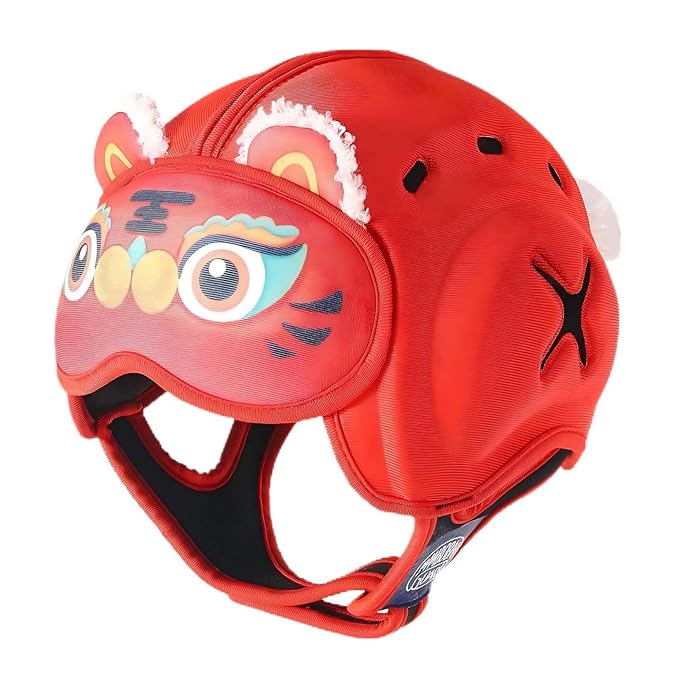 Baby Safety Helmet for Crawling & Walking - Ultra Lightweight Adjustable Infant Head Protector 10-24 Months, Breathable Anti-Collision Soft Helmet with Secure Fit Design (Tiger)