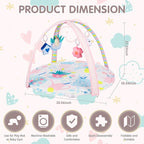 Activity Gym, Baby Play Gym Mat for Toddlers, 0-18 Months Tummy Time Play Mats, Infant Play Gym with Detachable Toys for Sensory Exploration and Motor Skill Development, PM2407