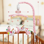 Baby Crib Mobile - Unicorn Crib Mobile for Girls with 25 Inches Mobile Arm and 35 Lullabies Musical Box, 3 Modes Digital, Volume Control, Essential Gift for Infant Bedroom Hanging Decor