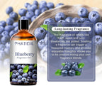 PHATOIL 3.38FL.OZ Blueberry Fragrance Oils for Aromatherapy, Essential Oils for Diffusers for Home, Perfect for Diffuser, Yoga, Skin Care, DIY Candle and Soap Making - 100ml