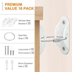 Furniture Anchors (16 Pack) for Baby Proofing, Anti Tip Furniture Anchor Securing 420lbs Tension Earthquake Resistant Metal Furniture Wall Anchor Prevent Baby Pet from Falling Furniture