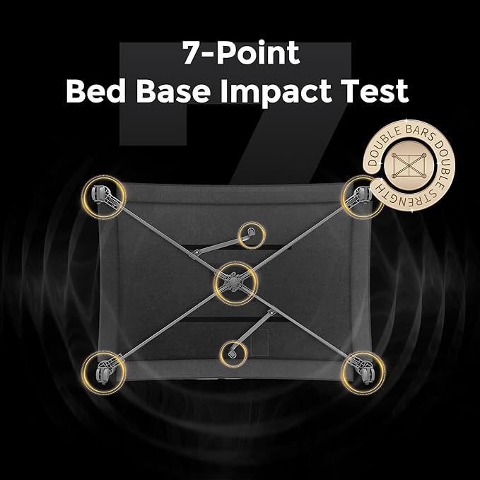 Pamo Babe 1-Second Setup 5-in-1 Playard for Babies - Heavy-Duty Steel Frame for Safe Sleep Space, Portable Crib with Zip Door & Changing Table, Locking Wheels, Breathable Mesh