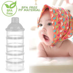 Accmor Formula Dispenser On The Go, 5 Compartments Stackable Formula Container for Travel, Baby Milk Powder Kids Snack Container, BPA Free
