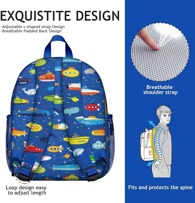 Toddler Backpack for Boys 3-8: Preschool Kindergarten Backpack - Cute Kids Backpacks for Boys-Underwater World