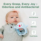 Teething Toy for Infants & Babies, Teethers for Babies 3-6 Months, Baby Teethers 0-6 Months, Teething Toys 6-12 Months, TotCo Never-Drop Baby Teething Toy, Blue