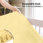 KeaBabies 2-Pack Baby Crib Sheets for Boys, Girls - 52x28 Viscose Derived from Bamboo Toddler Bed Sheets Neutral, Fitted Crib Mattress Cover for Standard Baby Bedding, Soft & Cozy (Sunshine)