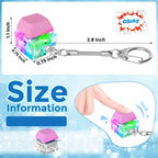 Keyboard Fidget Toys, Keyboard Fidget Keychain Keyboard Decompression Toys Keyboard Fidget Toy Button Stress Relief Gifts for Adult and Kids,Finger Clicker Toys,ADHD Toy,Cool Fidgets(LED Light-Pink)