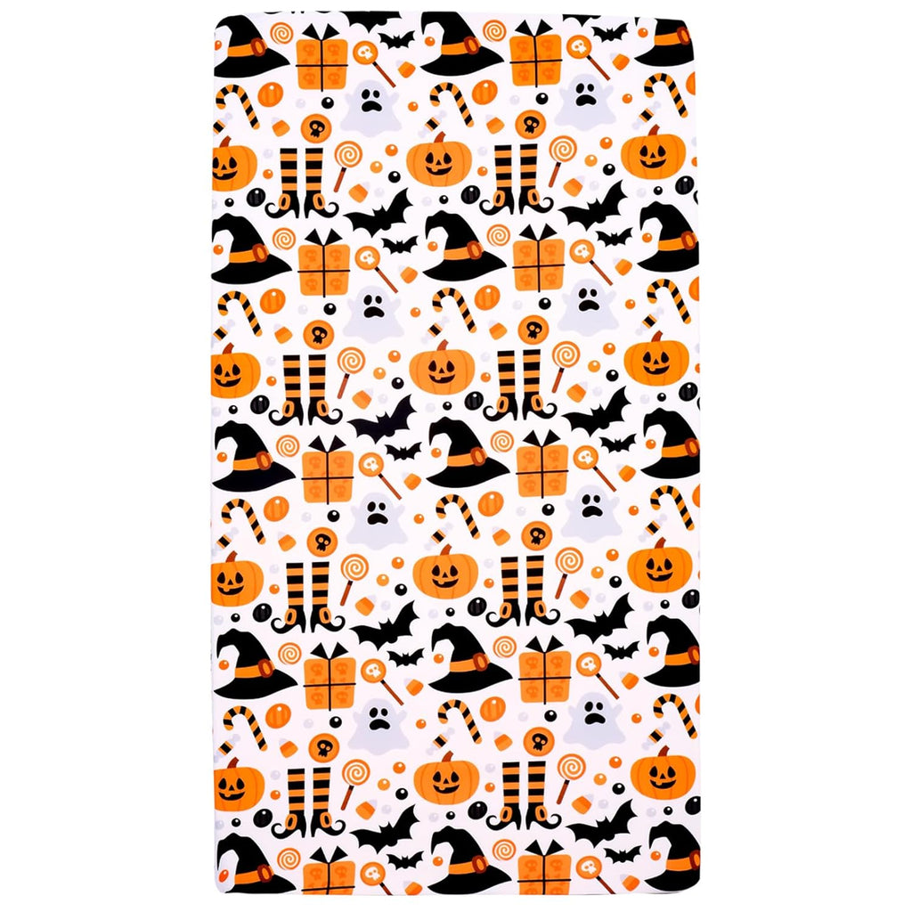 UOMNY Halloween Pumpkin Crib Sheet for Boys Girls Pumpkin Ghost Fitted Crib Sheets for Standard Crib 52 X 28 Inch Toddler Crib Mattresses Sheet