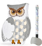 WERNNSAI Night Owl Piñata - Owl Wicked Pinata Hanging Woodland Forest Party Decorations for Kids Birthday Animal Shower Party Game Favor, with Blindfold and Bat