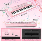 Kids Toddler Toy Piano Keyboard, 37 Key Pink Pianos for Kid Music Toys Instruments with Microphone for 3 4 5 6 7 8 Year Old Girl Boy Birthday/Christmas Day Gift