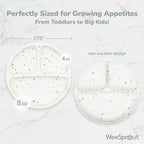 WeeSprout Silicone Divided Plates (With Lids), 100% Food Grade Silicone Divided Plates for Toddlers & Kids, Dishwasher & Microwave Safe