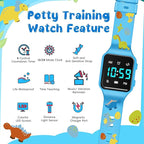 Potty Training Watch for Toddlers with Countdown, Magnetic Charging, Flashing Lights, Fun Music or Vibration Alerts - Waterproof Interactive Toilet Training Reminder for Boys & Girls Ages 2-9