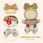 5 Complete Style Clothes Sets for 17cm Dolls - Hat & Overalls Dress Up Outfit for 17cm 15cm Dolls,Designer Outfits Bundle with Luxury/Cute/Sporty Themes, Gift for Doll Lovers (Cute, 17cm/15cm)