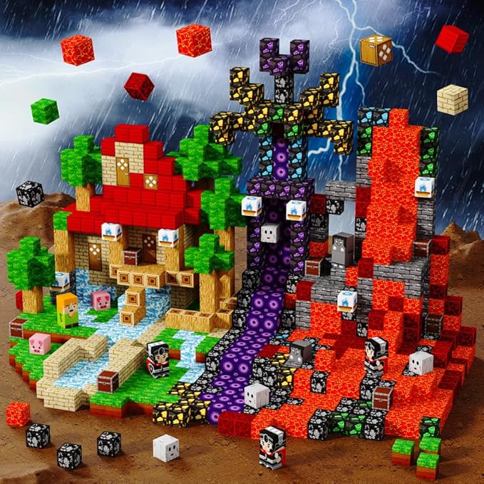 150Pcs Magnetic Building Blocks Set, Kids Sensory Toy for Toddlers STEM Learning, Construction Magnet Blocks Stacking Toy for Kids