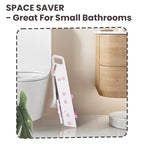 Primlect Space-Saving Potty Training Seat with Ladder, Adjustable Step and Toilet Seat Height, Top Handles for Easy Climbing, Easy to Carry, Portable Toddler Toilet Trainer for Small Bathrooms