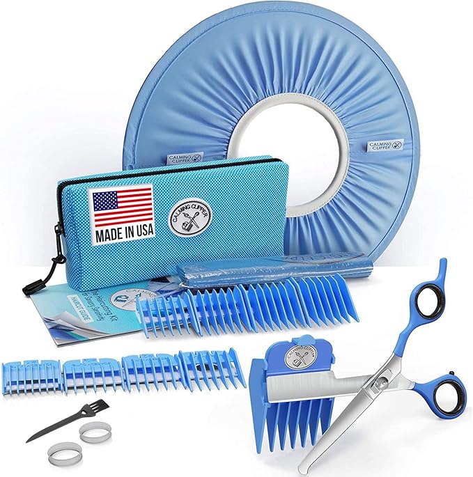 CALMING CLIPPER® - The Silent, Gentle Haircutting Kit for Children with Autism and Sensory Sensitivity - Right-Handed, Includes Barber Cape & Hair Shield