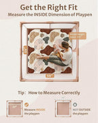 Blissful Diary Baby Play Mats for Floor, 59x59 Inch Thicker and Larger Soft Cushioning Foam Playmats for Babies and Toddlers, Foldable Washable Baby Playpen Mat, Boho Design