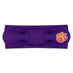 Creative Knitwear Clemson Tigers Infant Girls Purple Solid Hair Knot Headband Embroidered Logo - Size Newborn - 4T