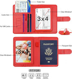 Melsbrinna Rfid Passport Holder for Travel women/Men, Cute Passport Wallet Rfid Blocking Card Slots, Rfid Passport Cover/CaseTravel Wallet, Passport Book Holder (1, Red2)
