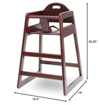 Wooden High Chair for Baby & Toddler – Restaurant-Style Stackable HighChair with Commercial Grade Solid Wood for Dining Table & Kitchen – Compact & Portable Design for Home & Restaurant Use - Cherry