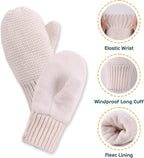 Basic Winter Baby Beanie Gloves Boys Girls Knitted Hat Pompom Kids Earflap Hats Warm Infant Toddler Beanie Mittens Set