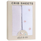 Ely’s & Co. Crib Sheets Baby Girl Fitted Crib Mattress Sheet Set, 2 Pack, 100% Jersey Knit Cotton, Infant and Toddler Nursery Bedding, Pink Tulip Collection, 28” x 52”